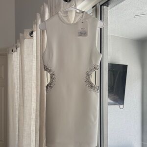A.L.C. White Mini Dress with Silver Embellishments